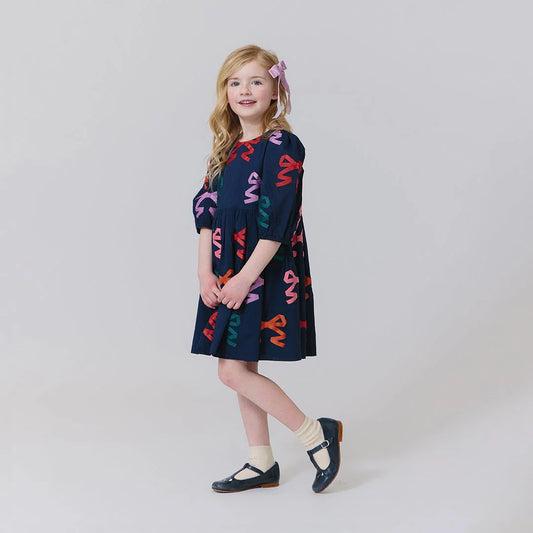 Girls Brooke Dress - Multi Bow