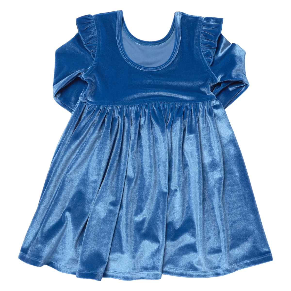 Natalie Dress- Bright Blue Velour