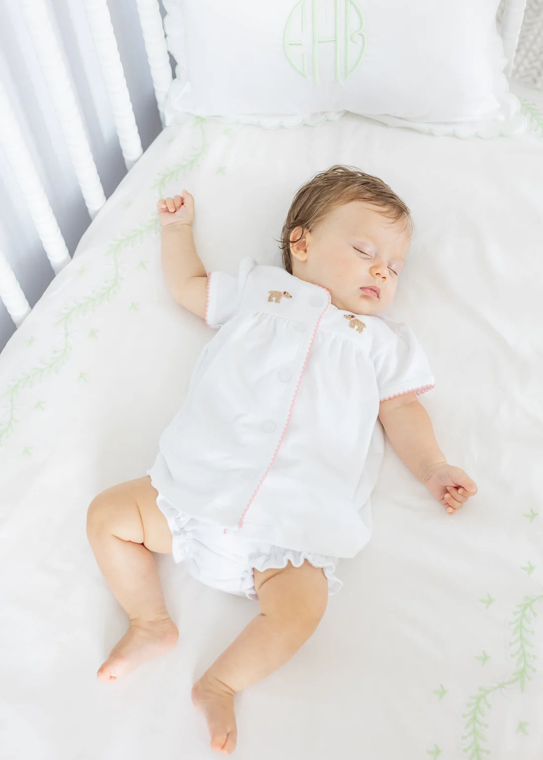 Pinpoint Layette Knit Set - Girl Lab
