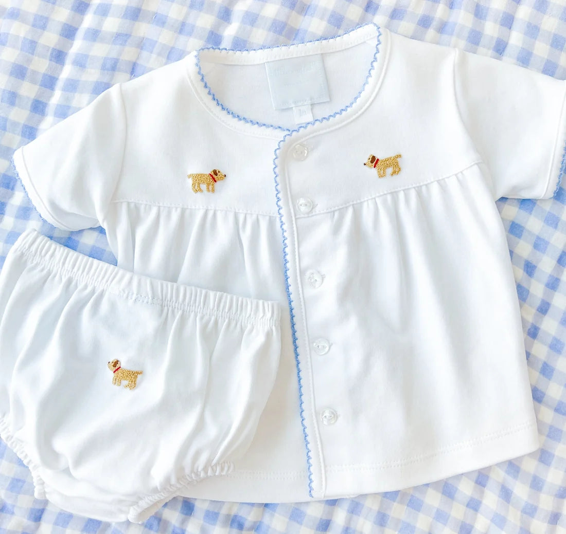 Pinpoint Layette Knit Set - Boy Lab