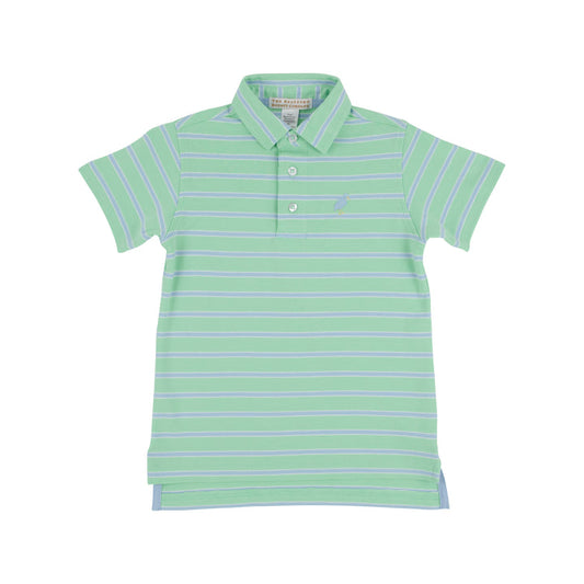 Prim & Proper Polo - Grace Bay Green/Blue Stripe