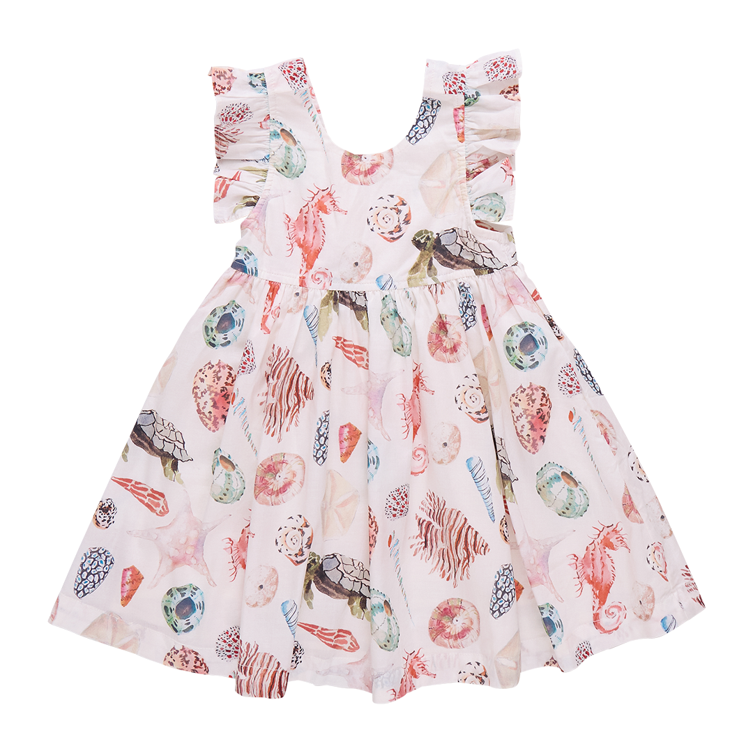 Girls Liv Dress - Watercolor Shells