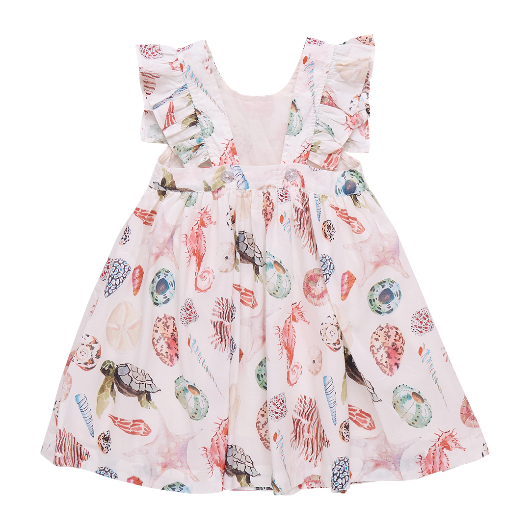 Girls Liv Dress - Watercolor Shells