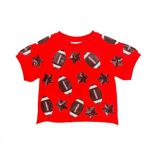 Red and Black Football Top