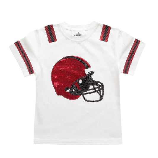 Red & Black Sequin Helmet Shirt