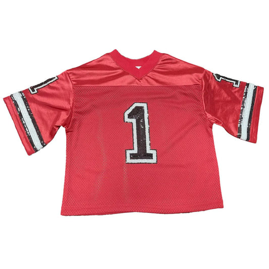 Red and Black Sequin Jersey