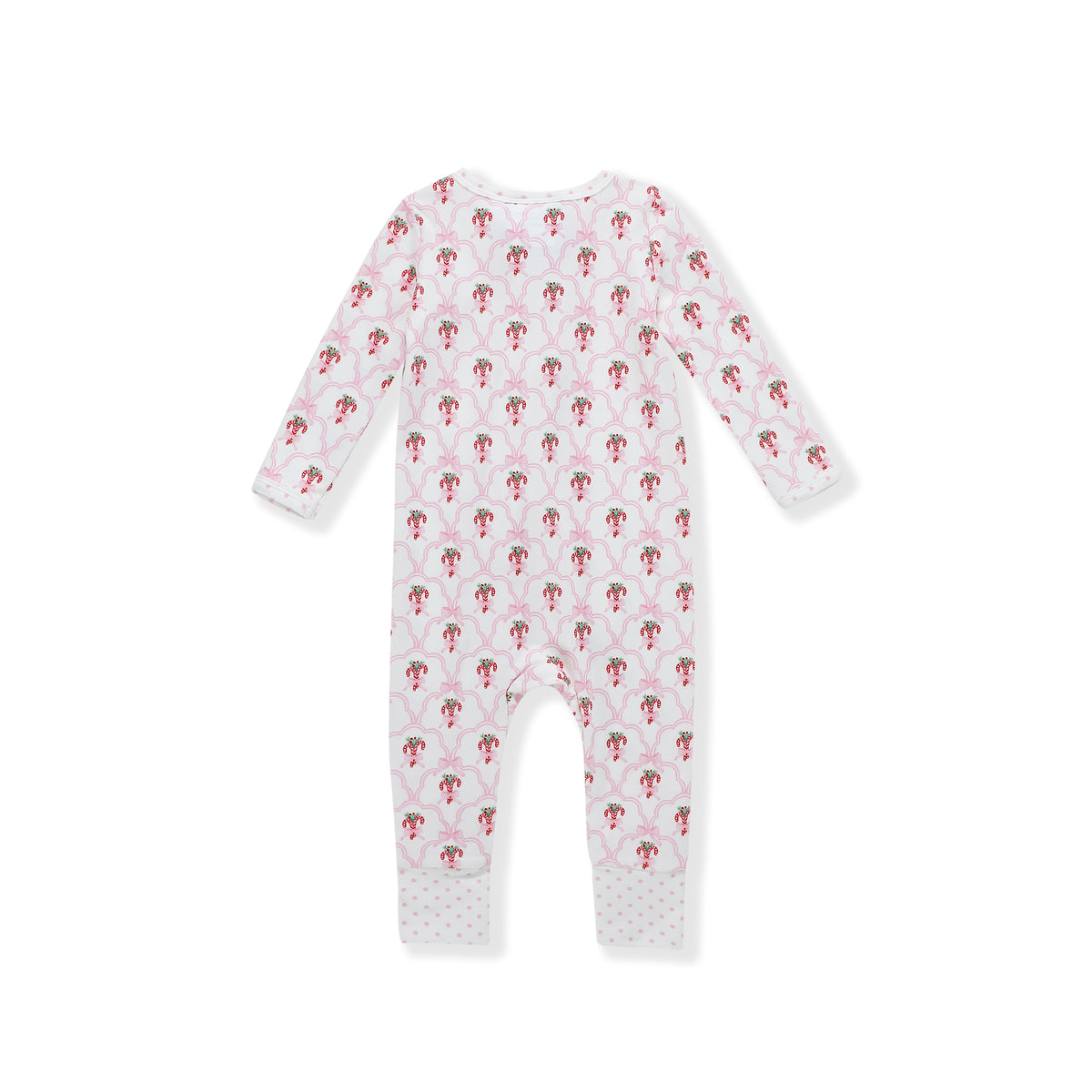 Scalloped Candy Cane Zip Up Layette