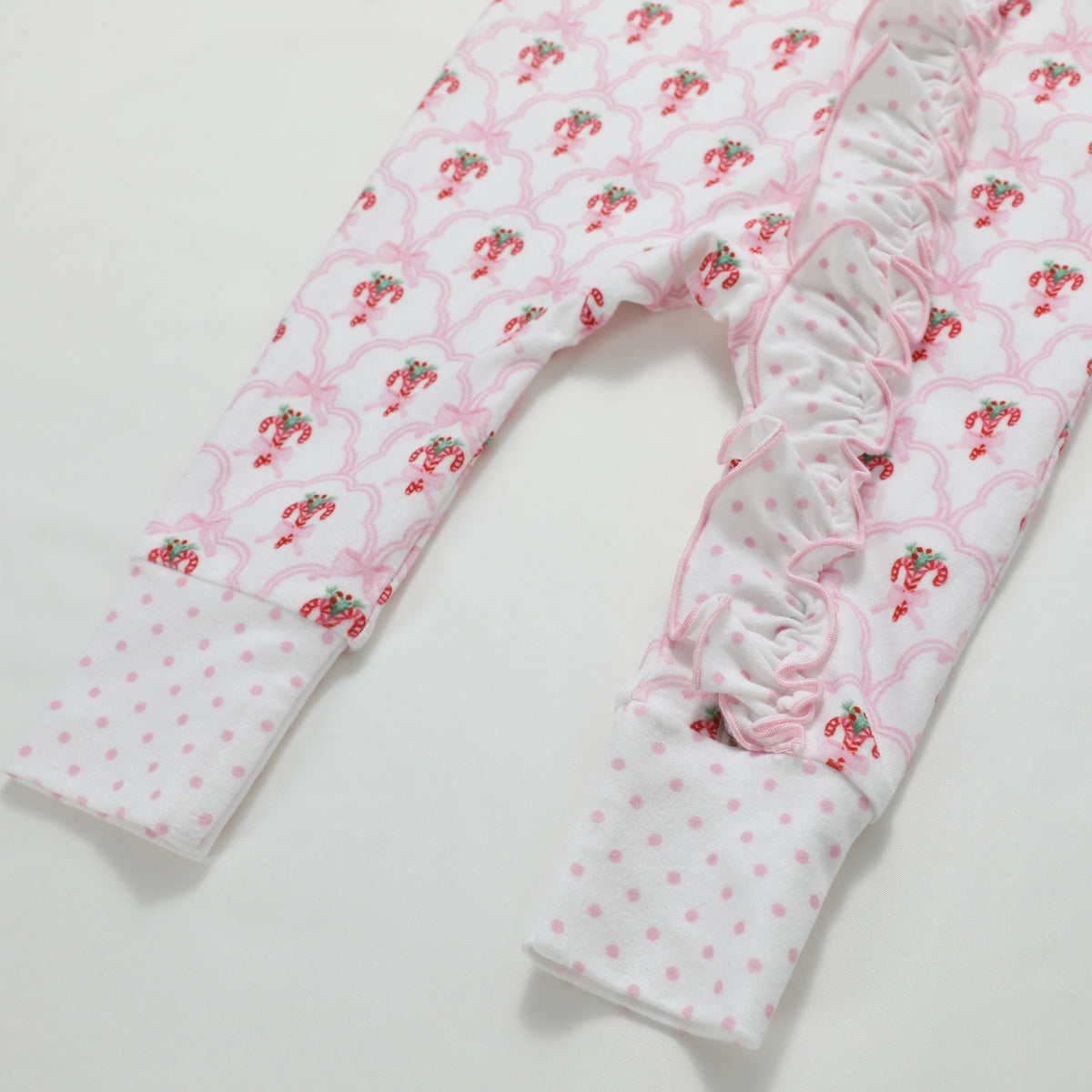 Scalloped Candy Cane Zip Up Layette