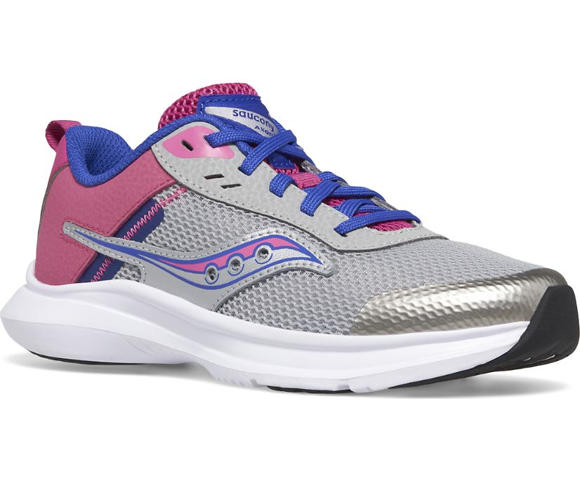 Big Kid's Axon 3 Sneaker - Grey/Fucshia