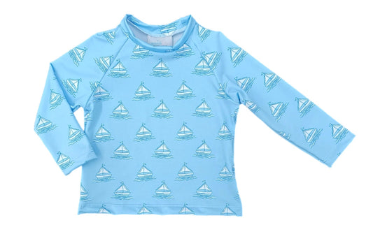 Sammy Rash Guard - Sailboats Boys Set Sail