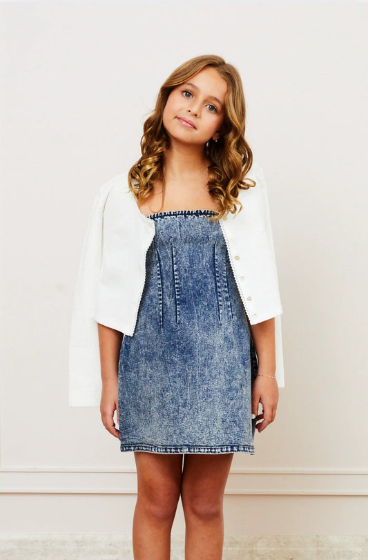 Tali Puff Heart Cardigan - White