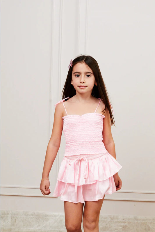 Willow Satin Pale Pink Skort