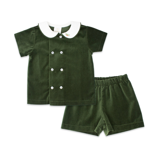 Arlington Short Set - Green Velvet