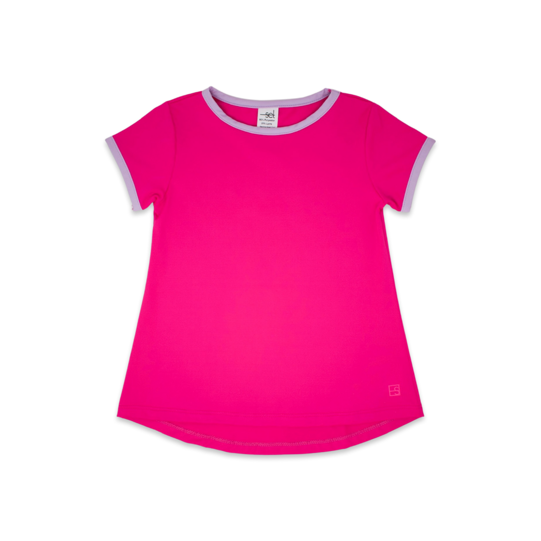 Bridget Basic Tee - Power Pink/Purple