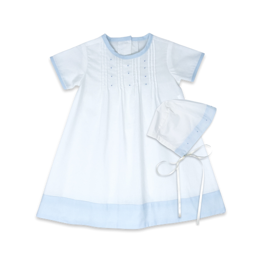 1956 Daygown Set - Blessings White/Blue Batiste