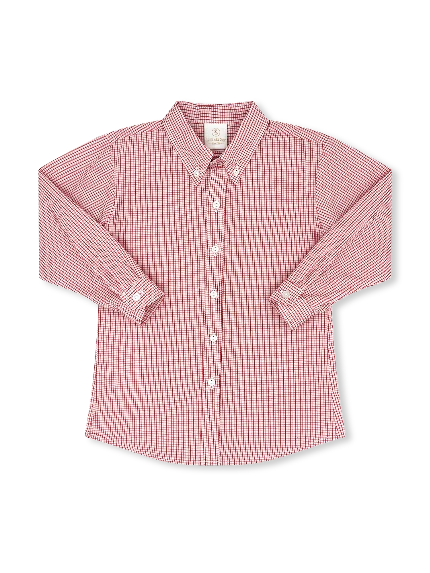 Brees Button Down - Redford Red Windowpane