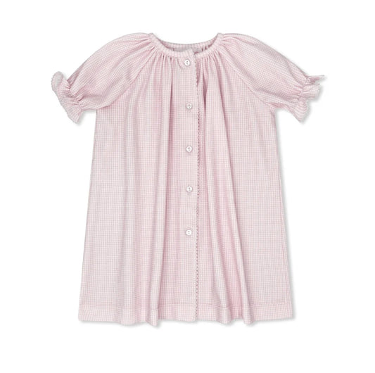 Vintage Daygown - Baby Pink Minigingham Knit