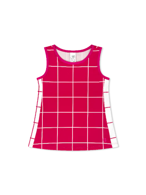 Nicole Tank - Power Pink Windowpane