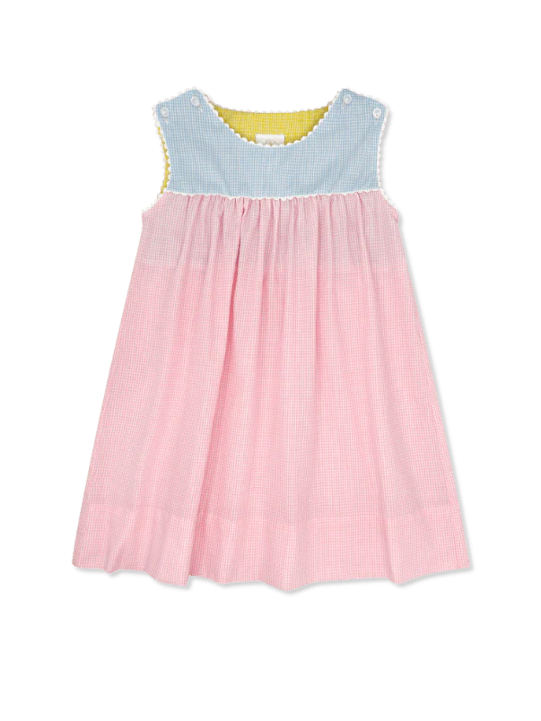 Charming Dress- Baby Pink Minigingham