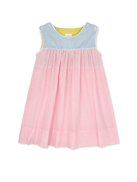 Charming Dress- Baby Pink Minigingham