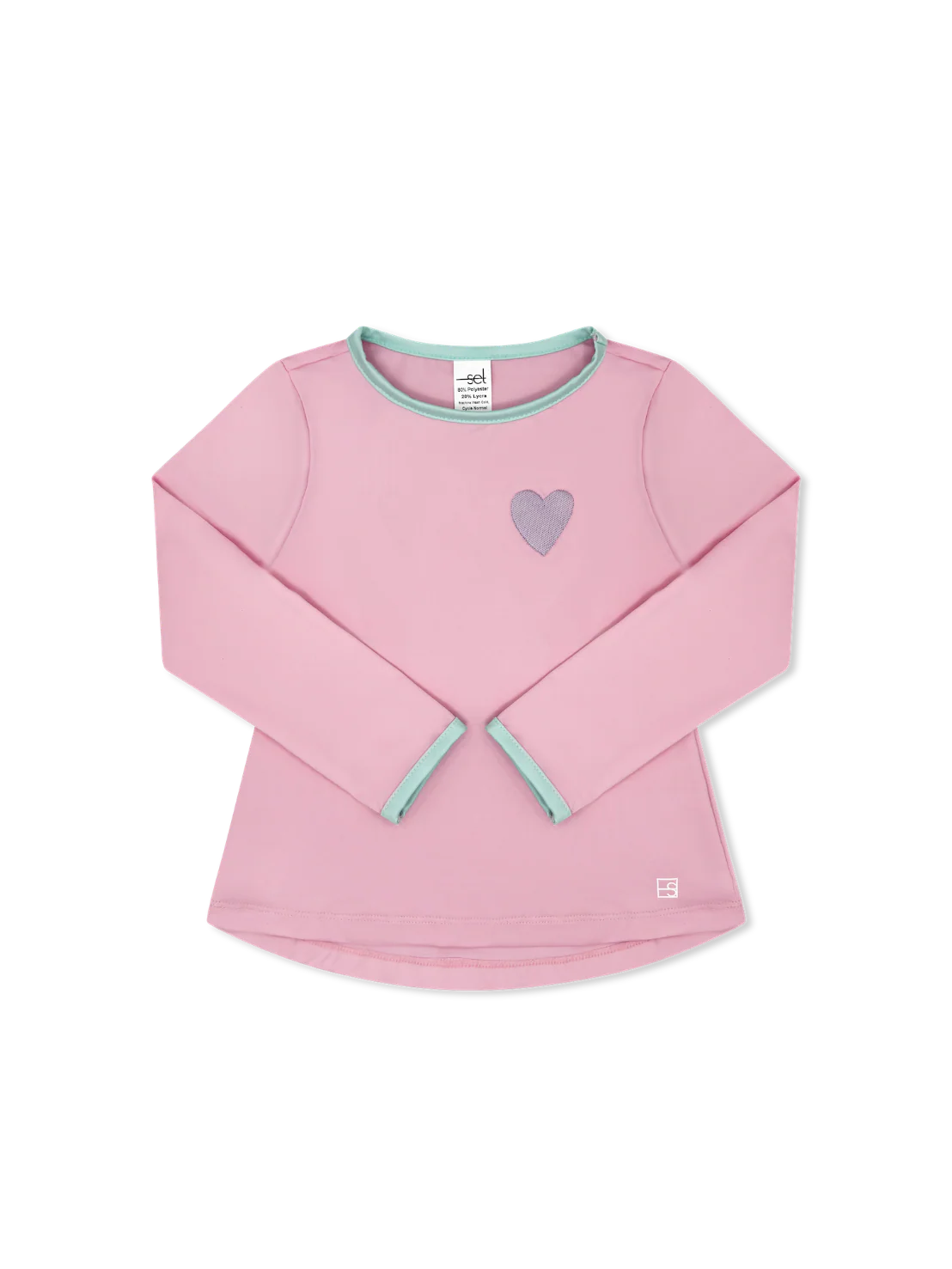 Bridget Top Long Sleeve - Cotton Candy Pink, Cool Mint, Heart