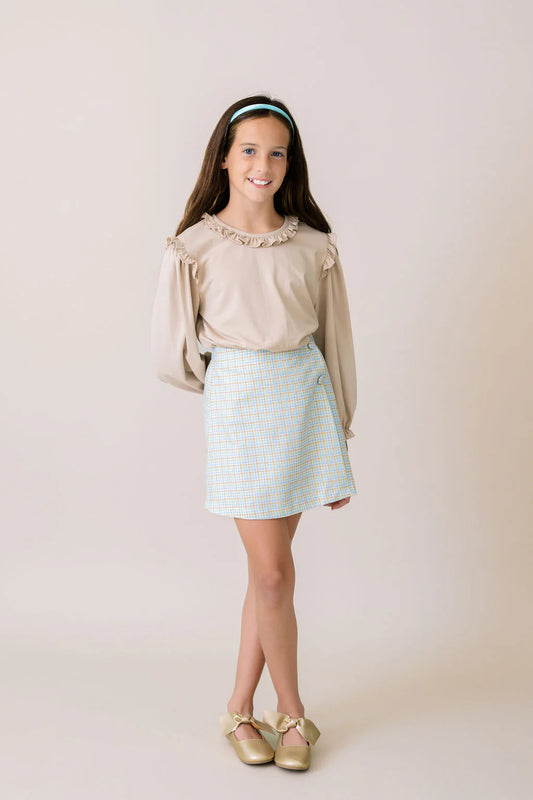 Evelyn Blouse Long Sleeve - Kenwood Khaki Knit