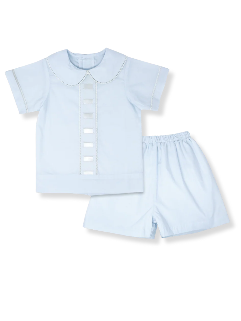 Nate Short Set Blessings Blue with Ecru