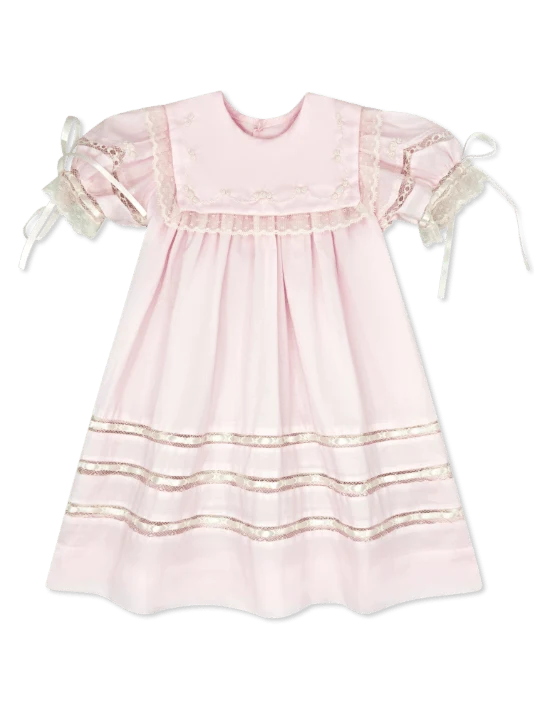 Elle A. Dress Blessings Pink with Ecru
