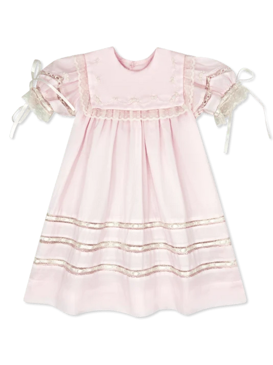 Elle A. Dress Blessings Pink with Ecru