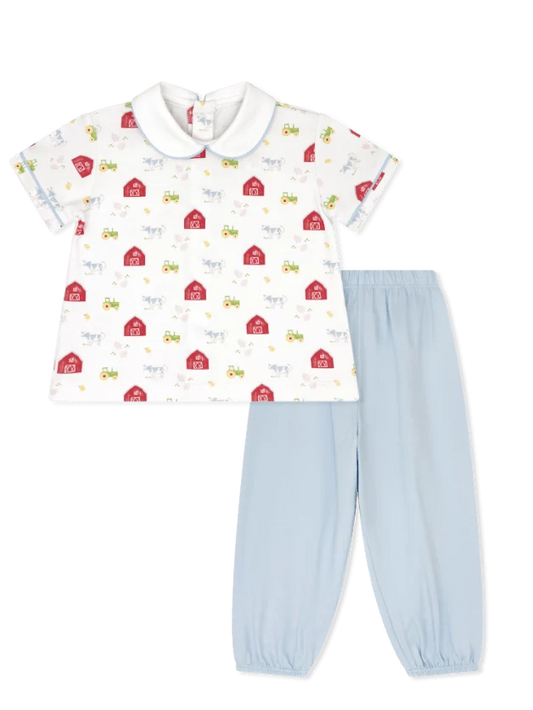Sibley Pant Set Barnyard Tales, Bluffton Blue