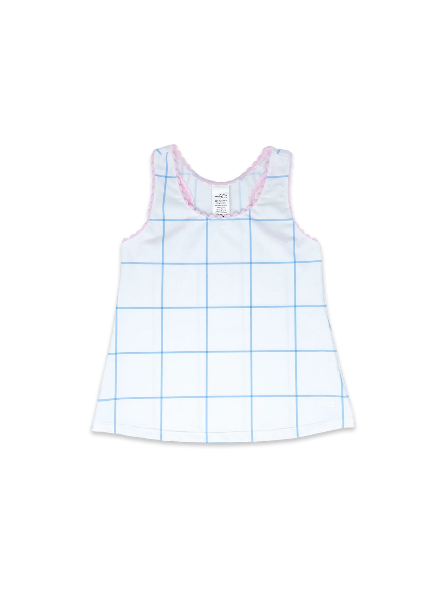 Riley Tank - Cotton Candy Blue Windowpane