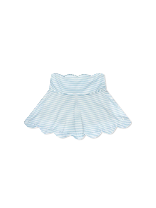 Zoe Scallop Skort - Cotton Candy Blue Ministripe