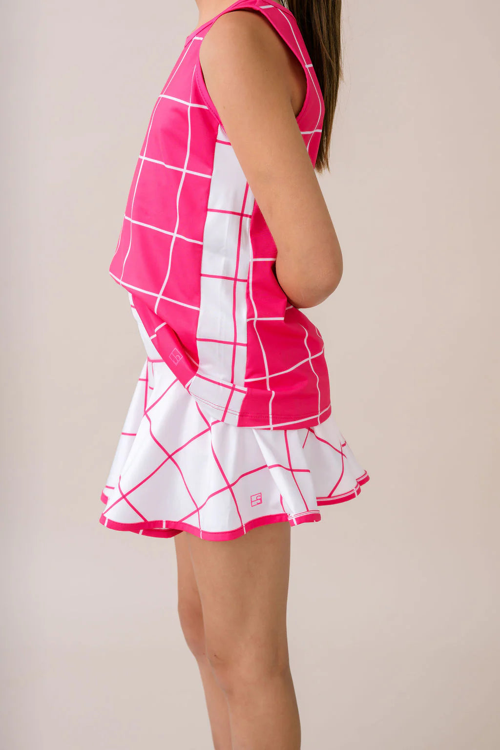 Nicole Tank - Power Pink Windowpane