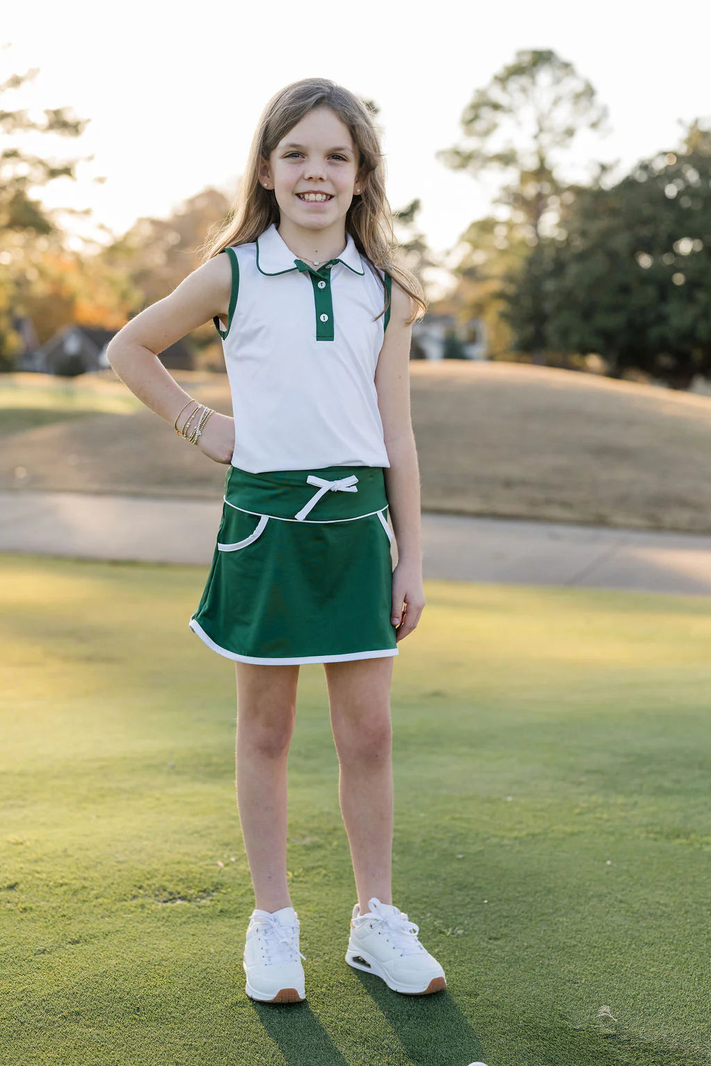 Tiffany Tennis Skort - Augusta Green, Pure Coconut