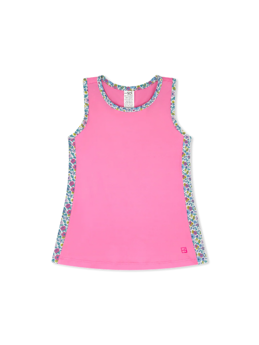 Drew Tank - Flamingo Pink, Whimsy Wildflower
