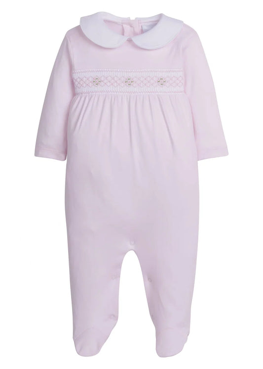 Smocked Footie - Pink Geo