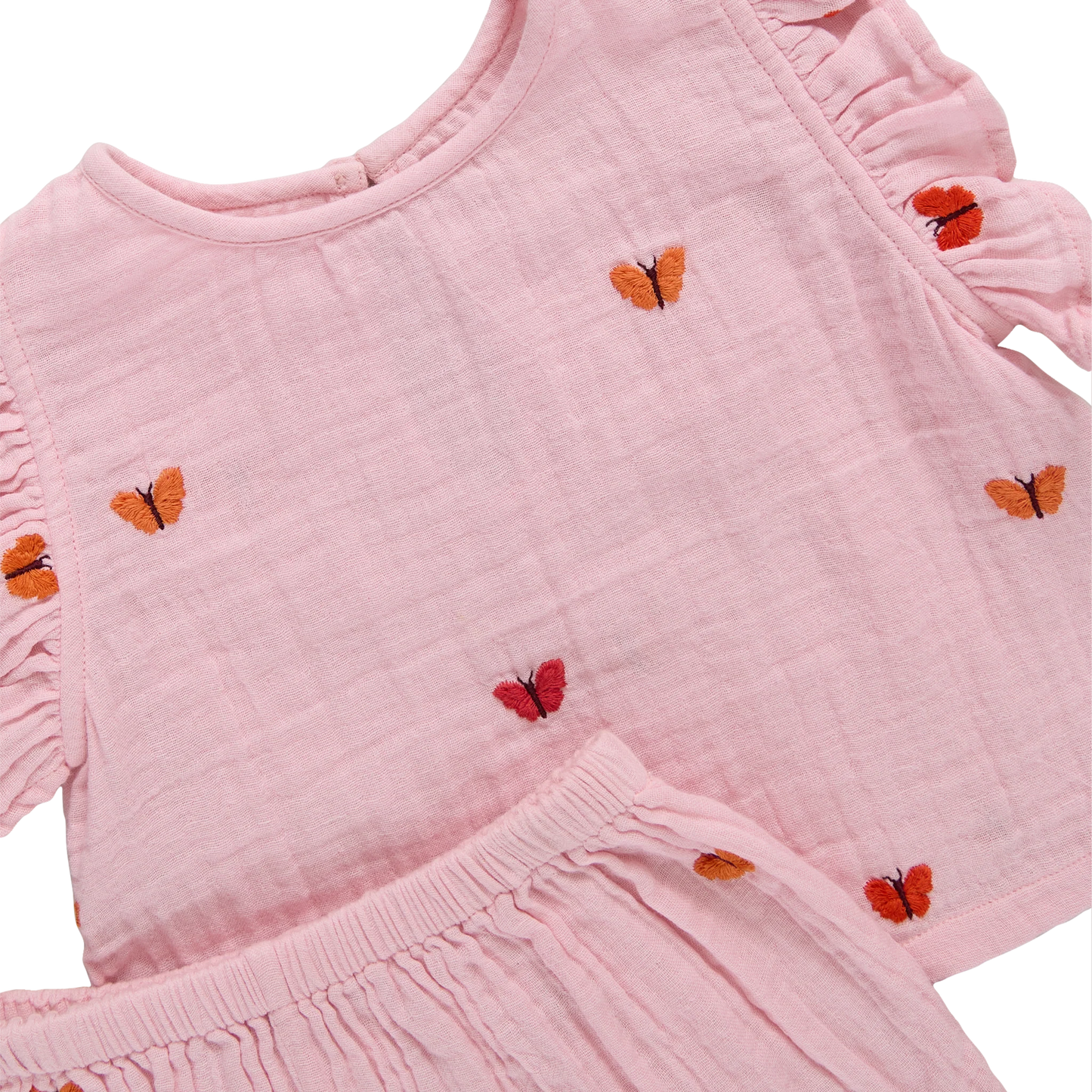 Girls Roey 2-PC Set- Butterfly Embroidery