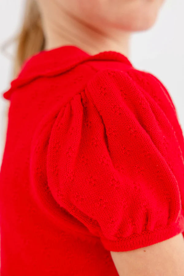 Short Sleeve Maude's Sweater Richmond Red