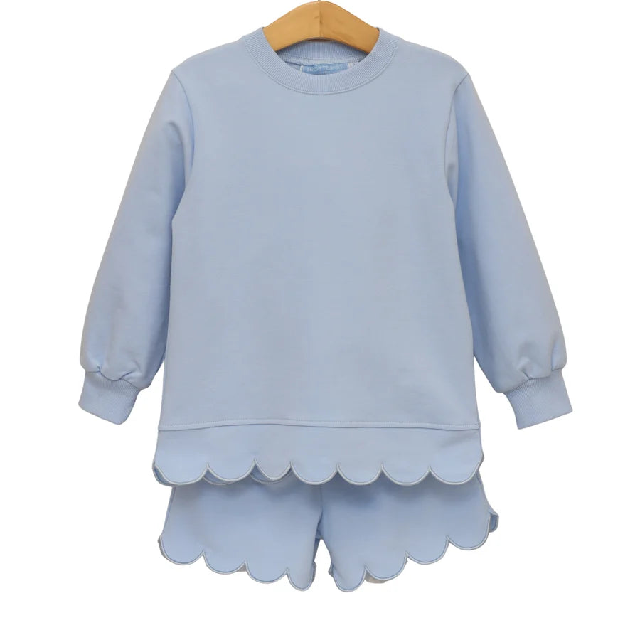 Sophia Scalloped Set- Light Blue
