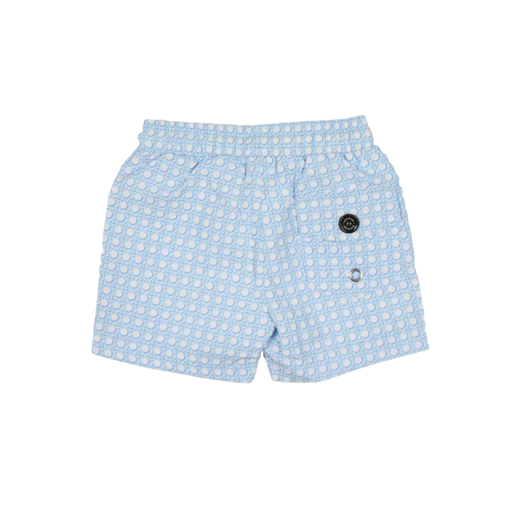 Blue Cane Lattice Swim Trunk
