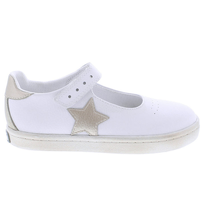 Stella - White Gold Star Leather Shoe