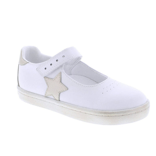 Stella - White Gold Star Leather Shoe