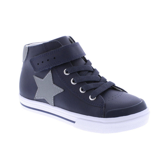 Riley Navy/Gray Leather High Top