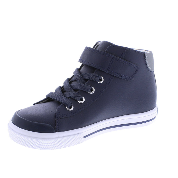 Riley Navy/Gray Leather High Top