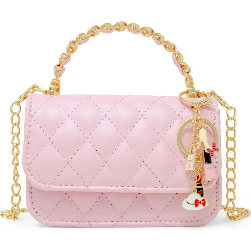 Classic Link Chain Top Handle Handbag- Pink