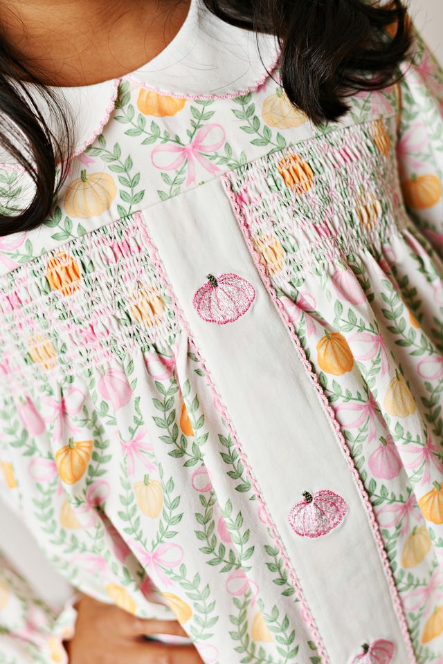 Embroidery Dress- Pink Pumpkin