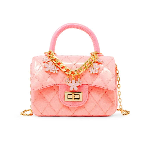 Classic Sparkle Top Handle Handbag- Bubblegum