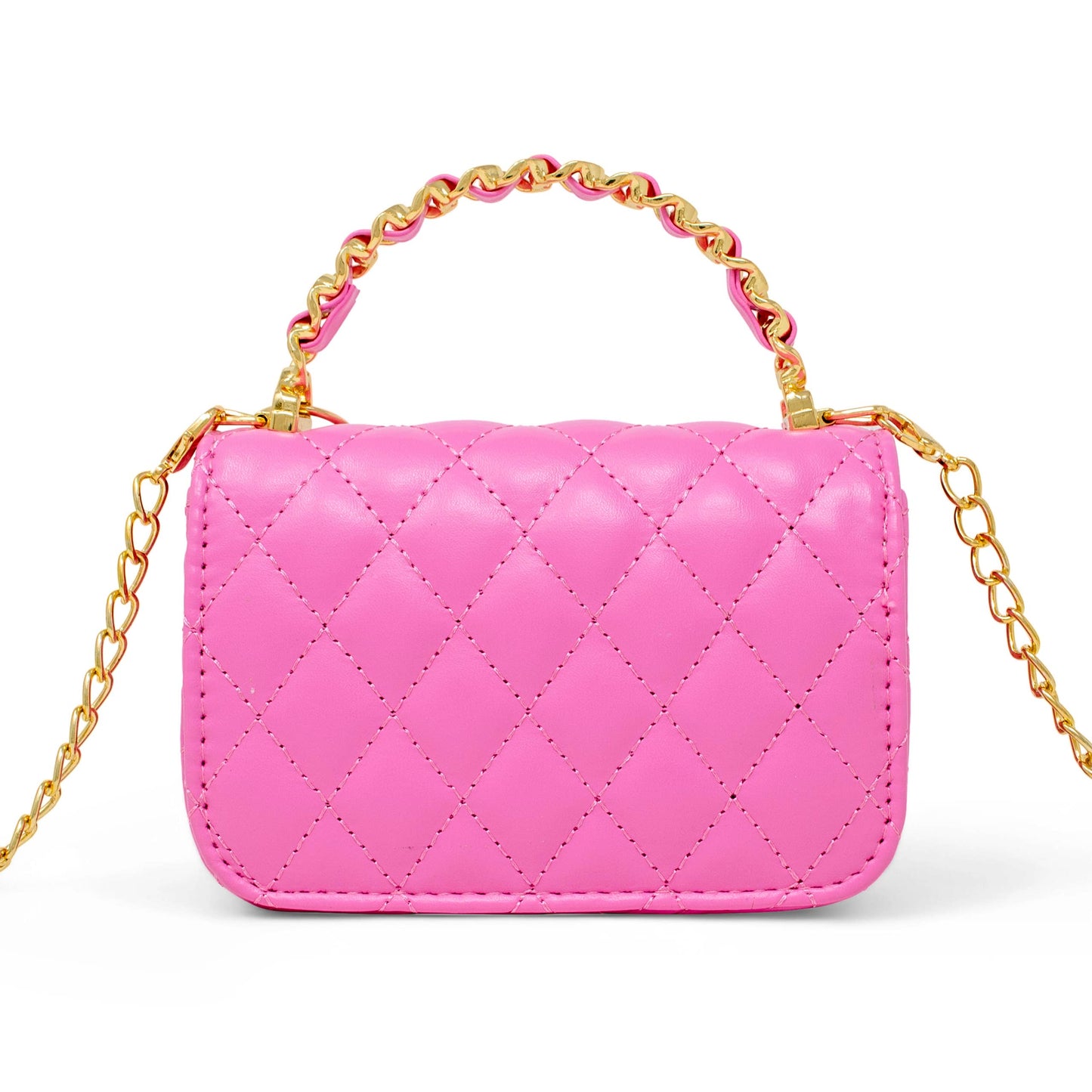 Girl's Classic Link Chain Top Handle Handbag: Gold