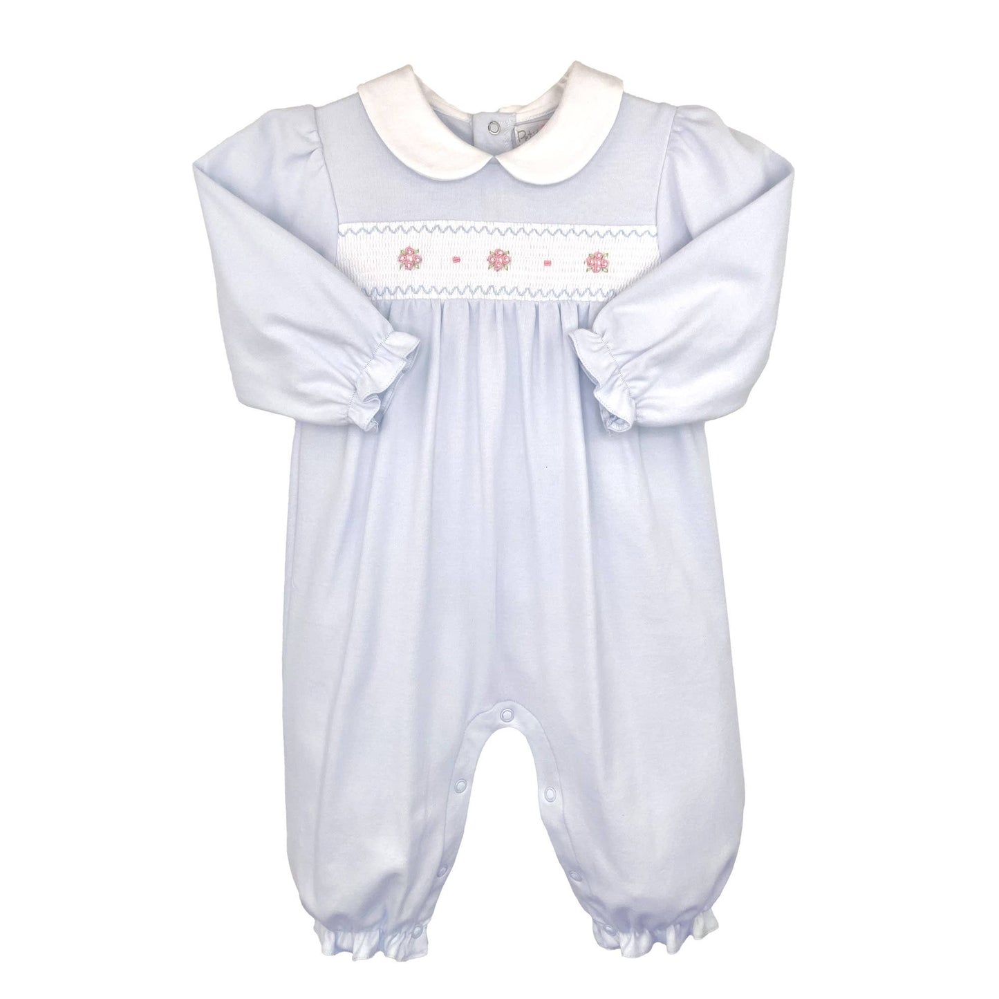 Smocked Flower Knit Longall : Pink