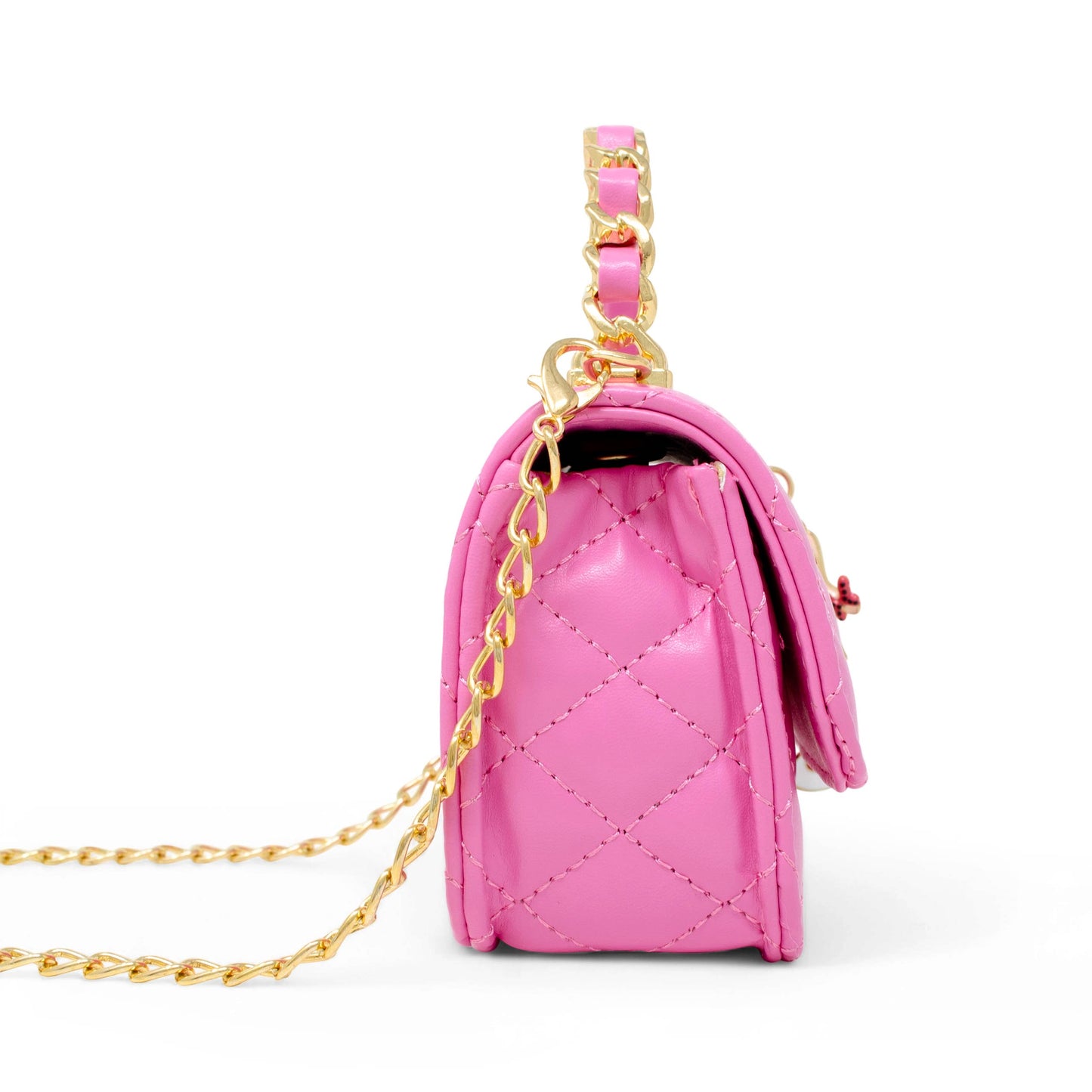 Girl's Classic Link Chain Top Handle Handbag: Gold